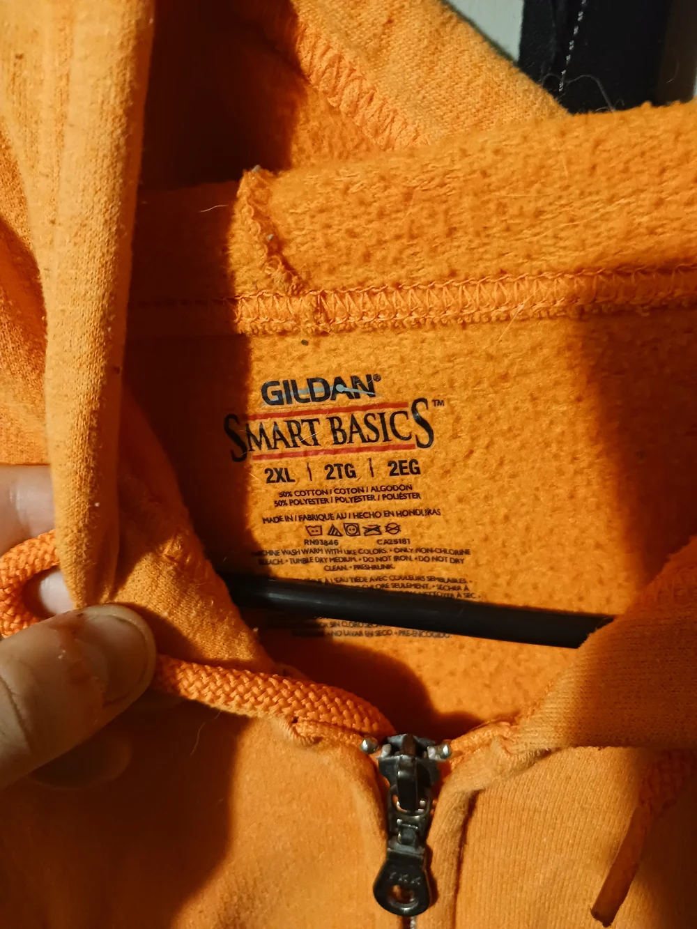 Gildan Orange Men's Zip-Up Hoodie
